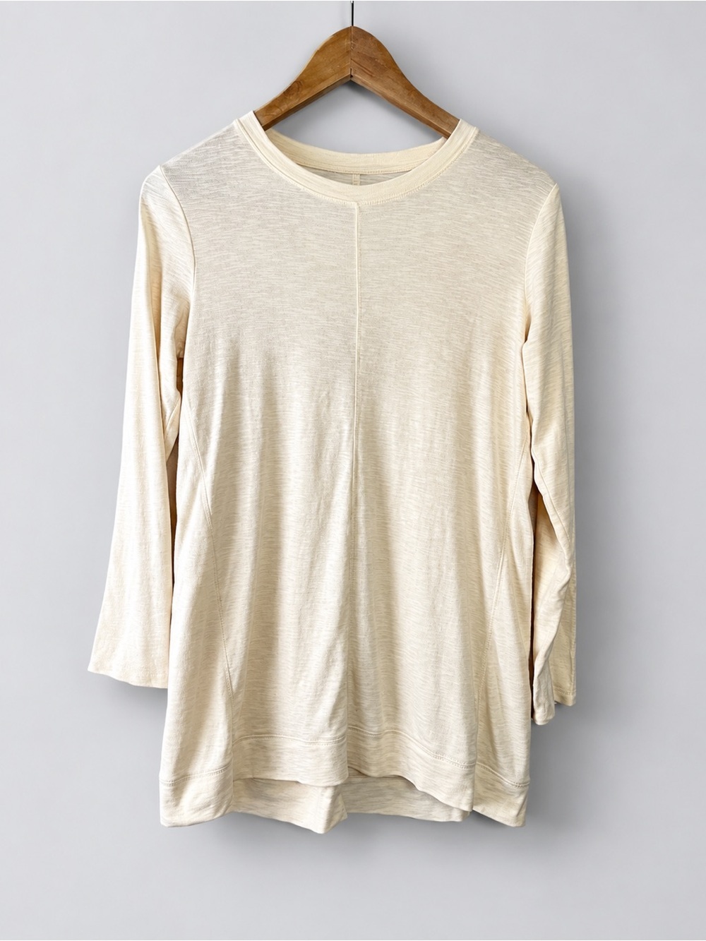 J.Jill "Ellipitical" 100% Pima Cotton Slub Knit Tunic Butter Yellow Shirt Small